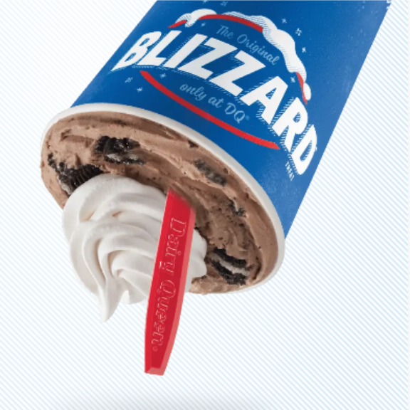 Blizzard ice cream treat