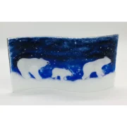 6 x 12 curved glass decorated with polar bears