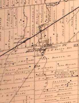 an old map of the city of bells corners