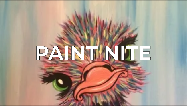 a painting of an ostrich with the words paint nite.