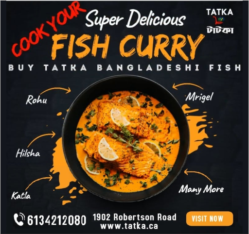 a poster advertising fish curry