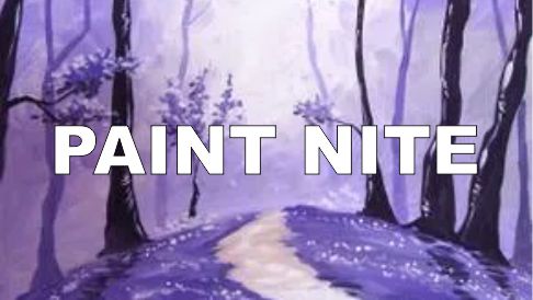 purple painting of forest trail
