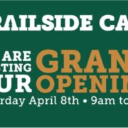 poster trailside cafe grand opening april 8 9am to 2pm