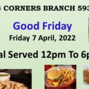 poster for good friday at the bells corners legion.