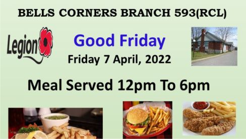 poster for good friday at the bells corners legion.