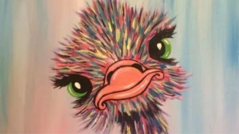 fun painting of an emu