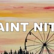 a painting of a ferris wheel with the words paint nite.