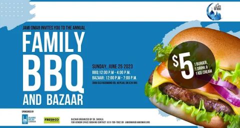 BBQ and Bazaar at Jami Omar June 25 at noon