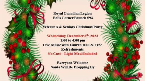 A flyer for the royal canadian legion christmas party.