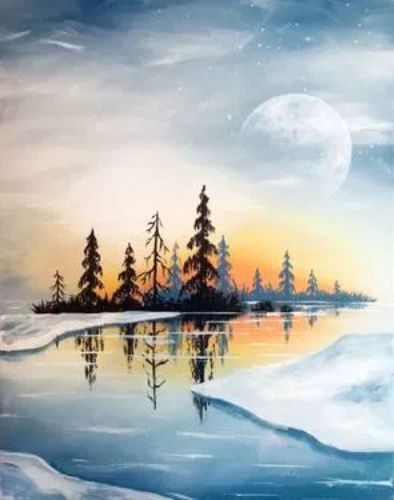 Paint Nite: Crisp Winter Lake