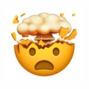 An emoji with an explosion coming out of it.