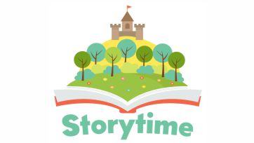Storytime logo with a castle and trees.