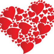 Many red hearts in a heart shape vector | price 1 credit usd $1.