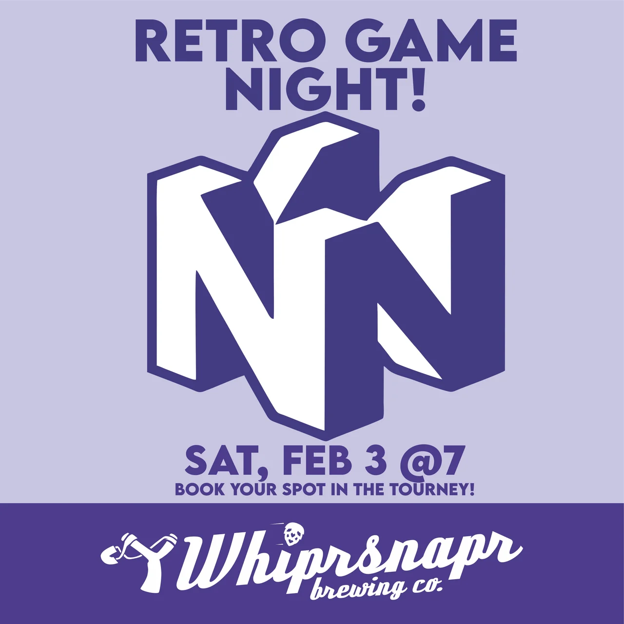 The logo for retro game night.