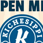 Open Mic event banner with the Kichesippi logo prominently displayed.
